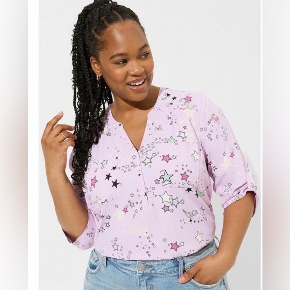 Torrid Lavender Starry Women's Blouse
